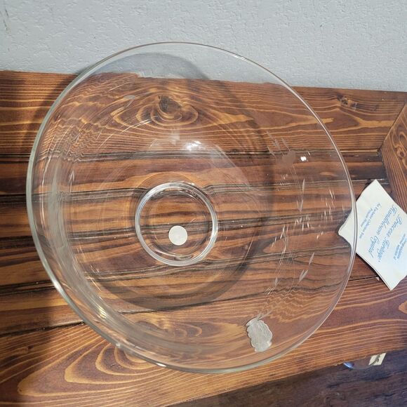 Princess Heritage Collection Crystal Serving Bowl Etched Footed Salad Fruit - Picture 2 of 9